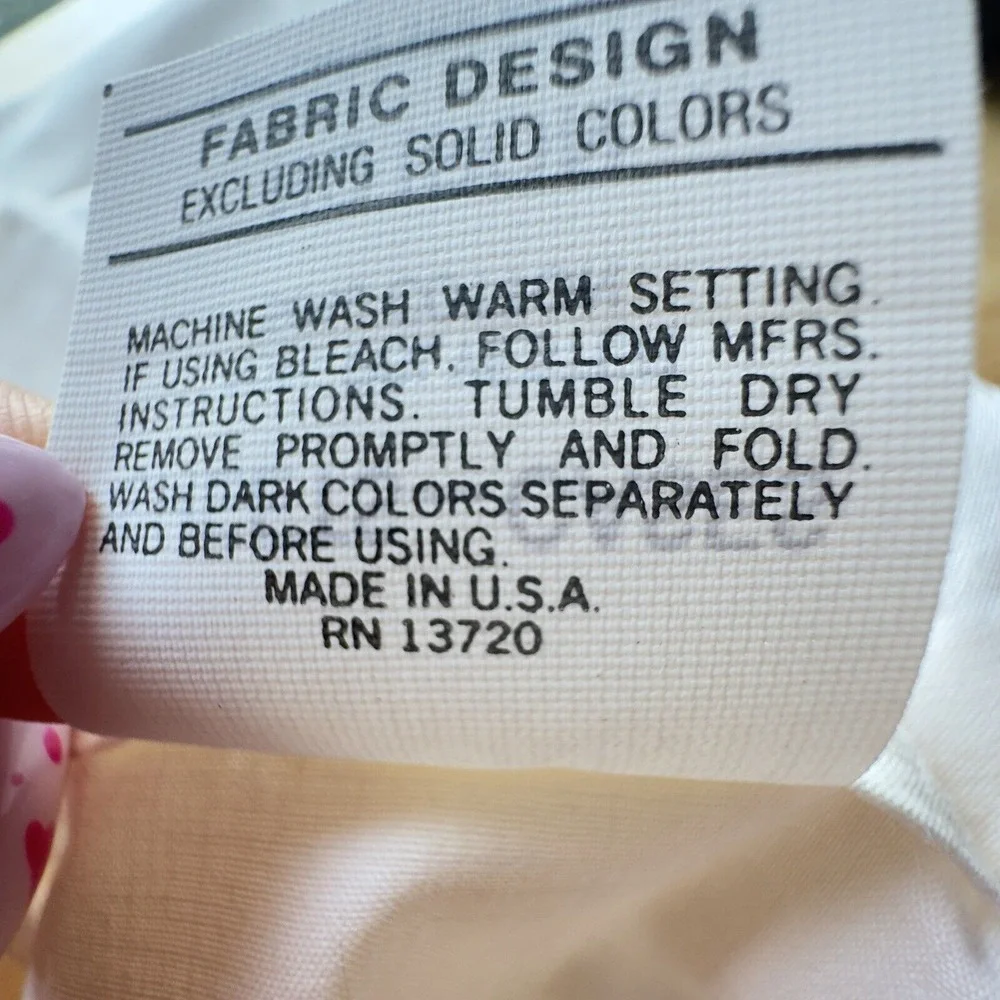 VTG Fabric Design KING Sheets-Cases Flat, 2 Pillowcases, Bone, Cotton Blend‎ NOS